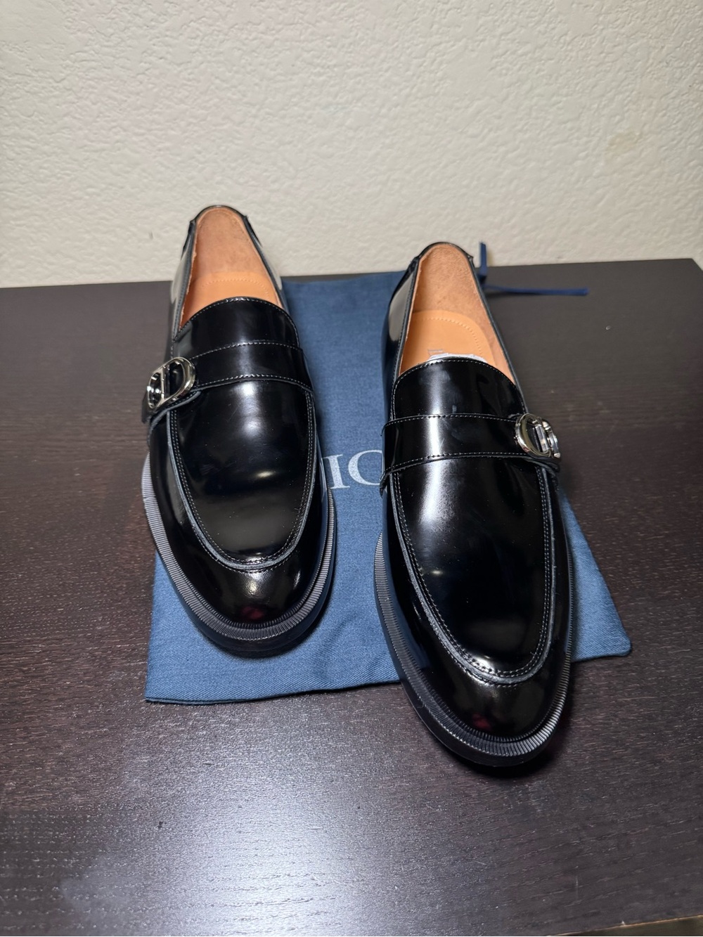 Black Dior Leather Men’s Buckle Loafers